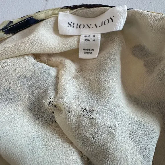 Shona Joy Abstract Chiffon Gown SIZE 4 One Shoulder Dress Formal Designer $480 - Picture 12 of 13